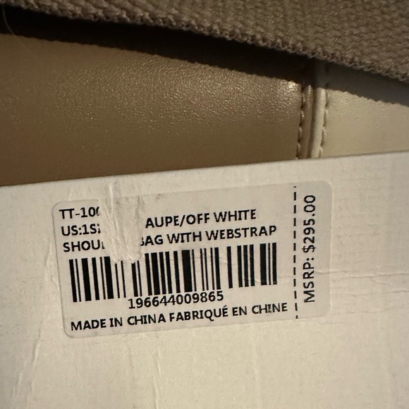 Trina Turk taupe and off white handbag/crossbody NWT - Picture 8 of 8